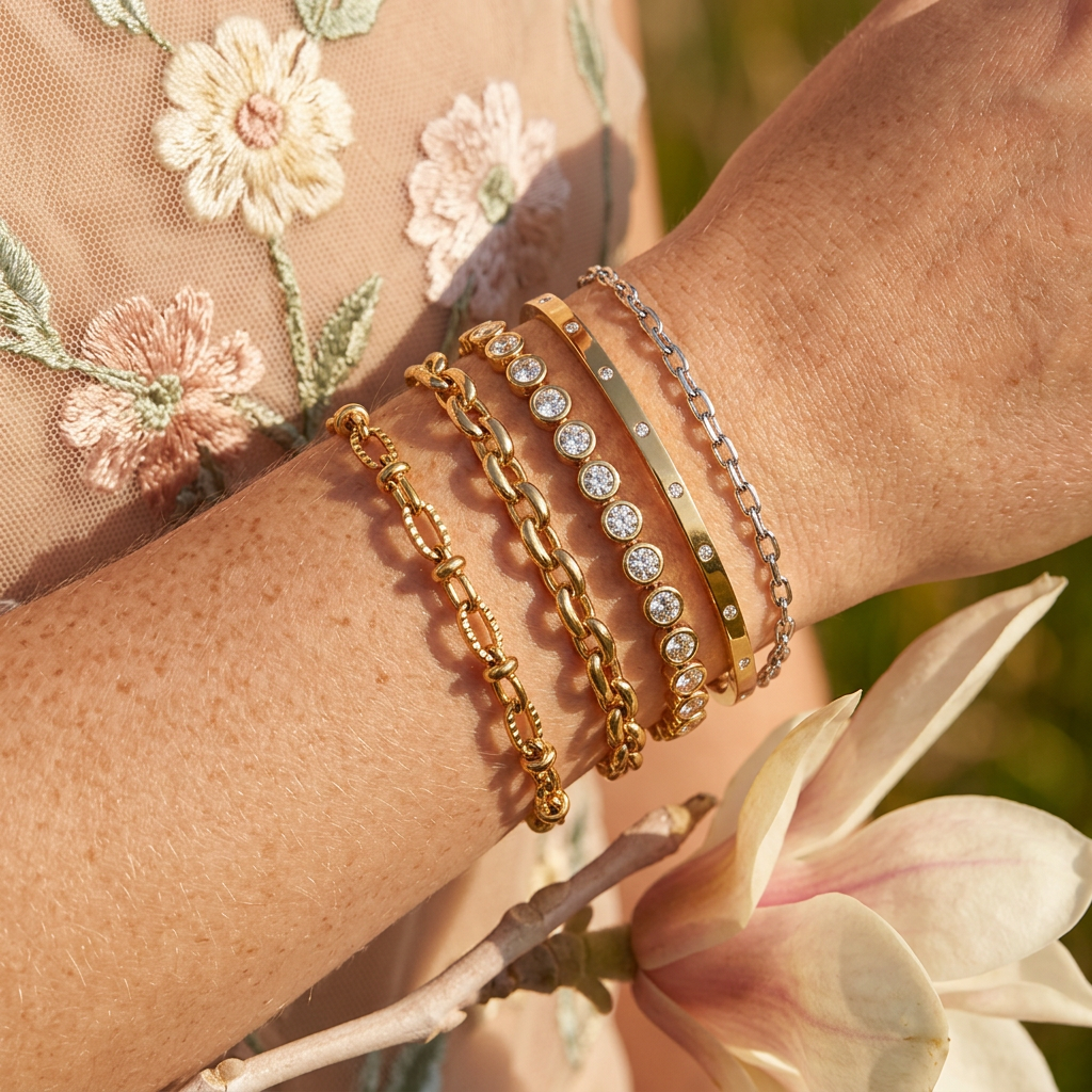 Liovia Golden Link Chain Bracelet