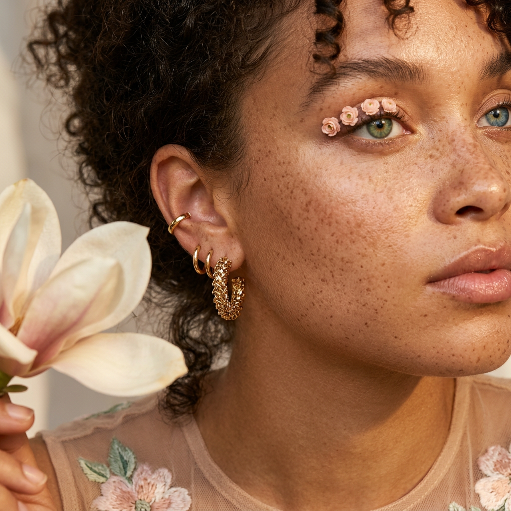 Raelia Golden Halo Huggie Earrings