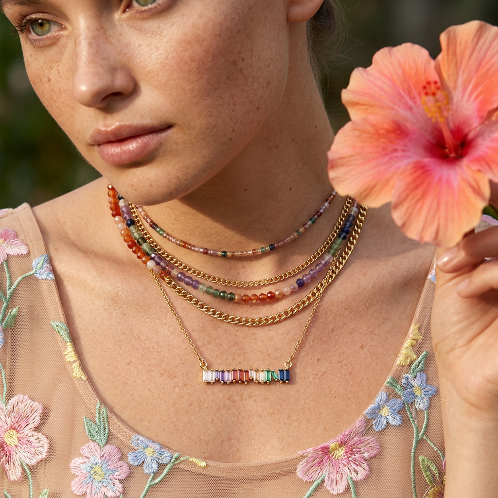 Ziolia Golden Bar Pendant Necklace