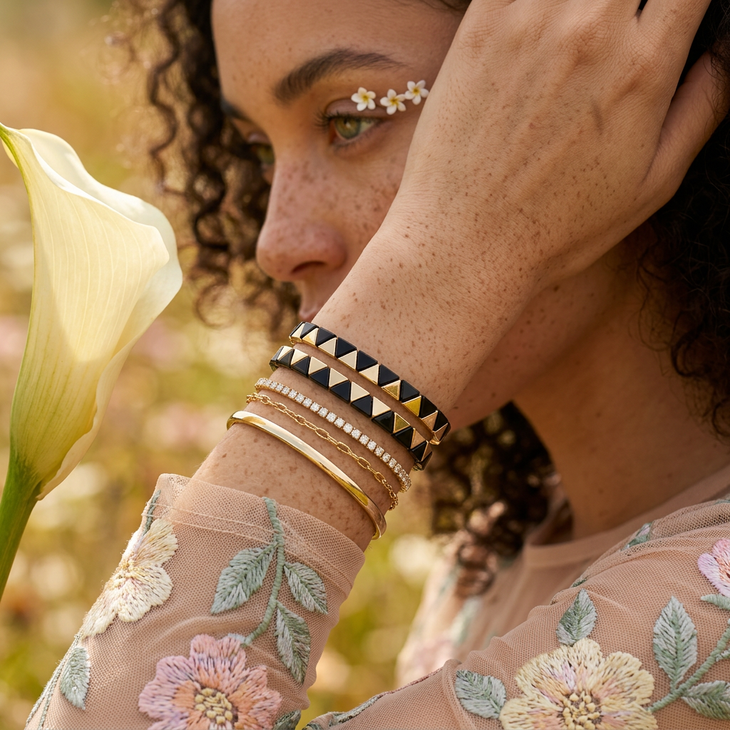 Faelia Golden Halo Bangle Bracelet