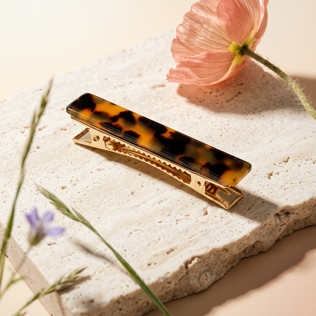 Ziovia Golden Bar Barrette hair