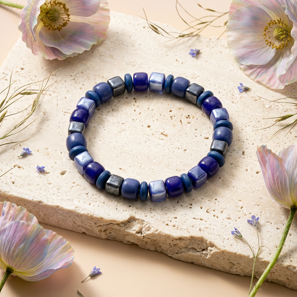 Meolia Sapphire Cube Strand Bracelet