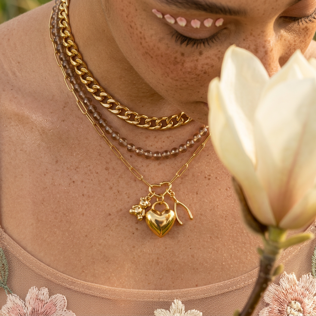 Vaelina Golden Heart Pendant Charm