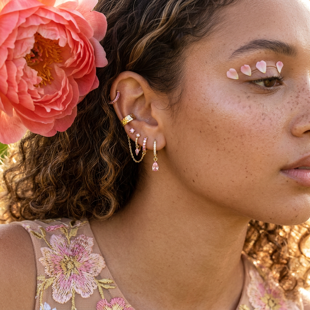 Laevia Golden Drop Huggie Earrings