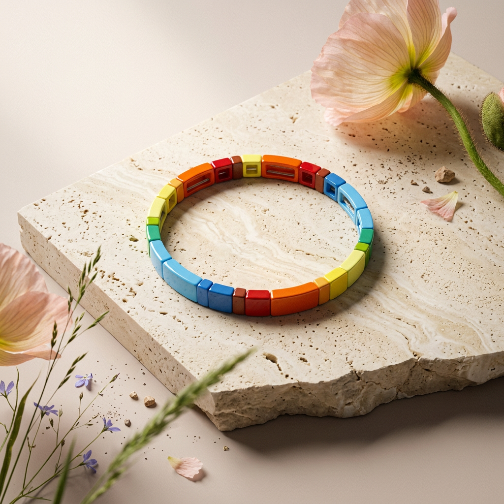 Raelia Resin Bar Strand Bracelet