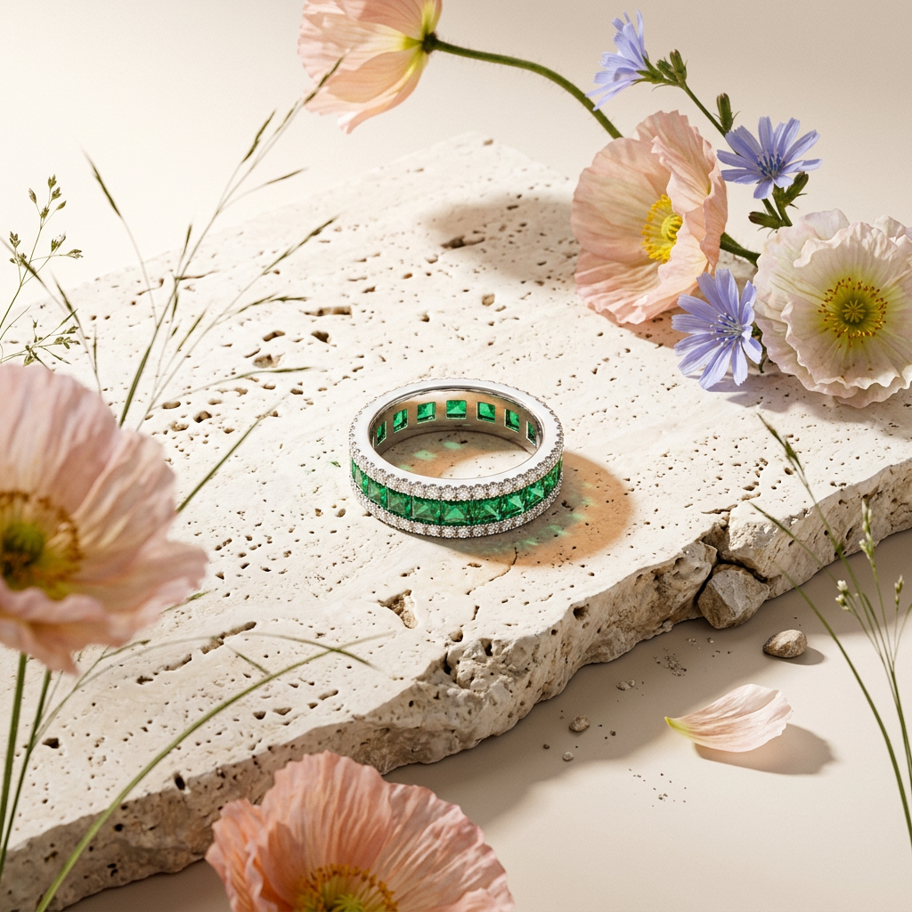 Gealia Silver Halo Pavé Band Ring