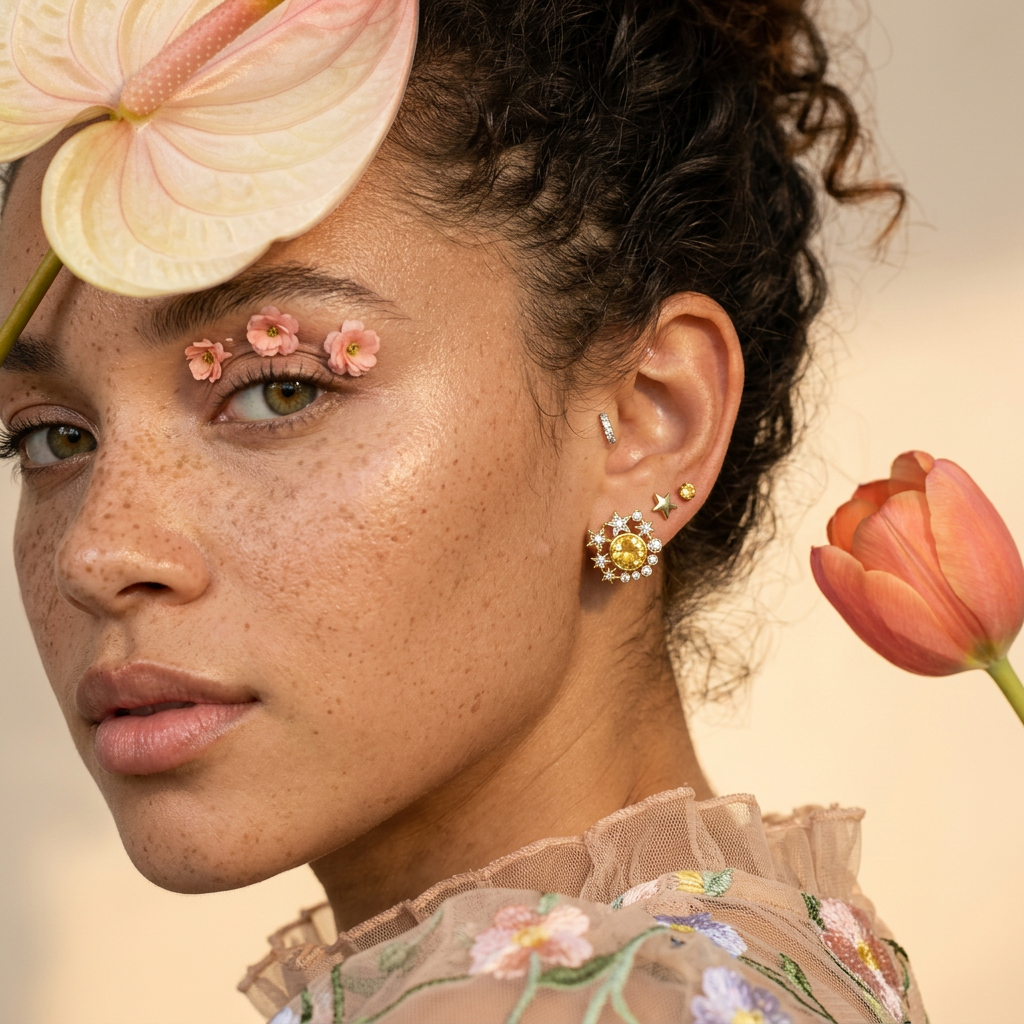 Tiolia Golden Halo Stud Earrings