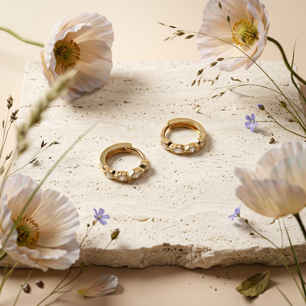 Zionia Golden Halo Huggie Earrings
