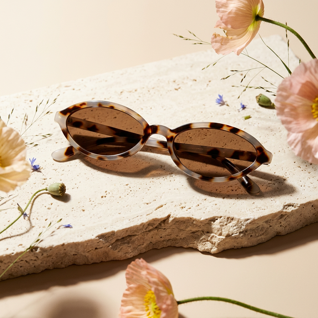 Siolia Tortoiseshell Oval Frame Sunglasses