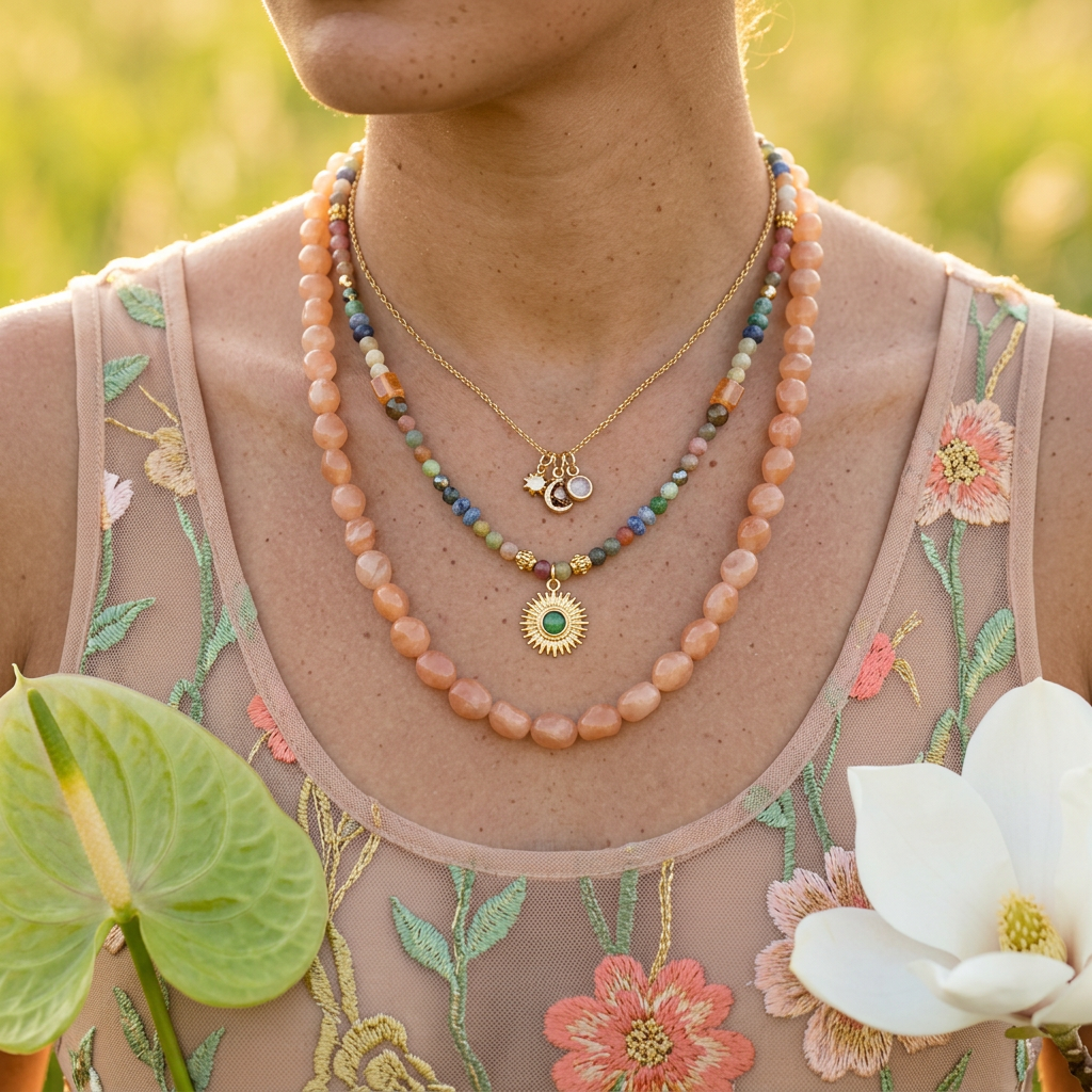 Raevia Golden Disc Pendant Necklace