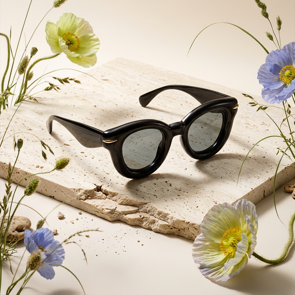 Hiolia Golden Round Frame sunglasses