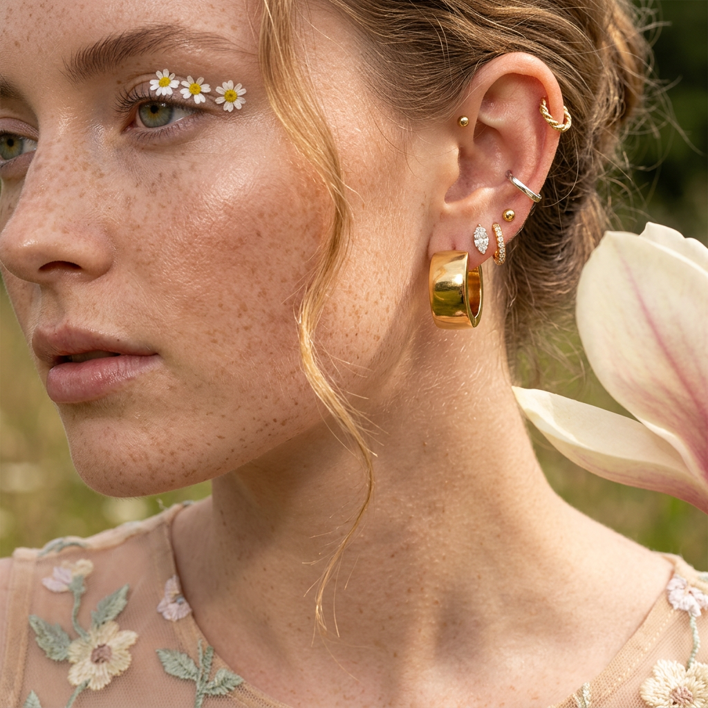 Raelia Golden Halo Huggie Earrings