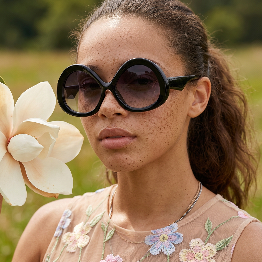 Vealia Acetate Round Frame Sunglasses