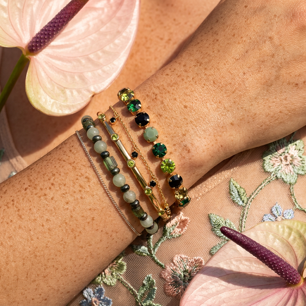 Vealia Golden Orb Tennis Bracelet