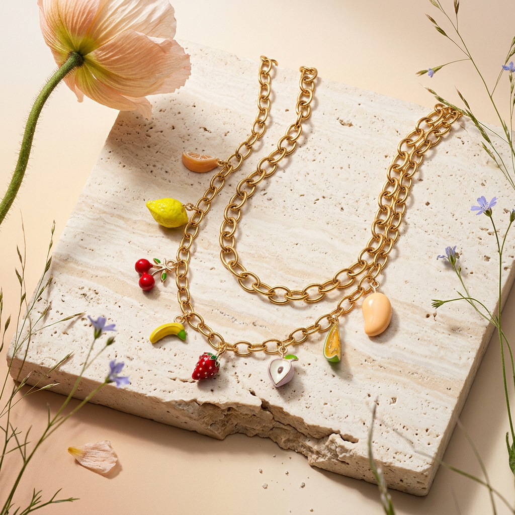 Leaviva Golden Chain Charm Necklace