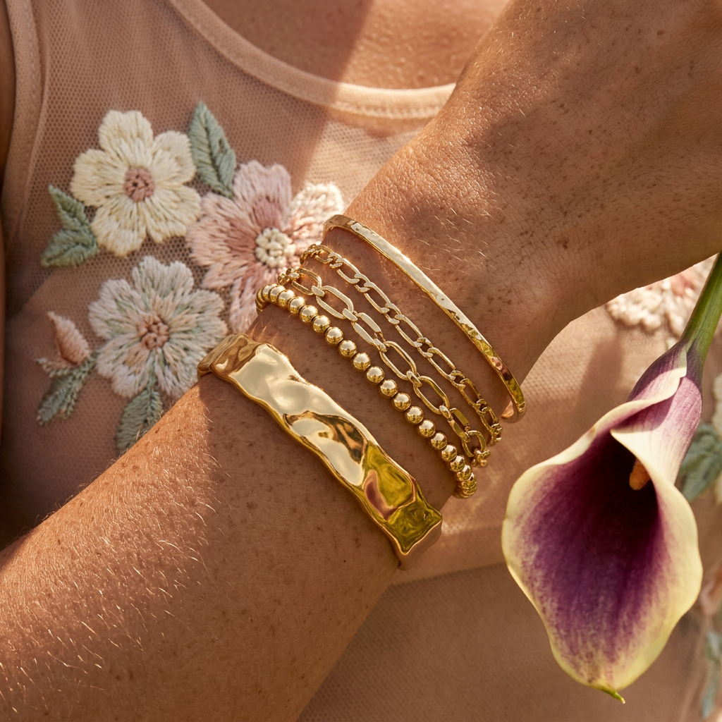 Laelvia Golden Wave Cuff bracelet