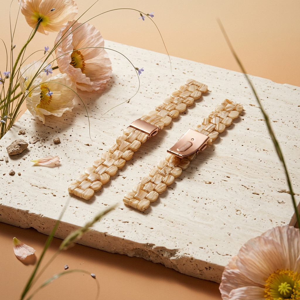 Thaelia Rose Gold Link Bracelet bands.