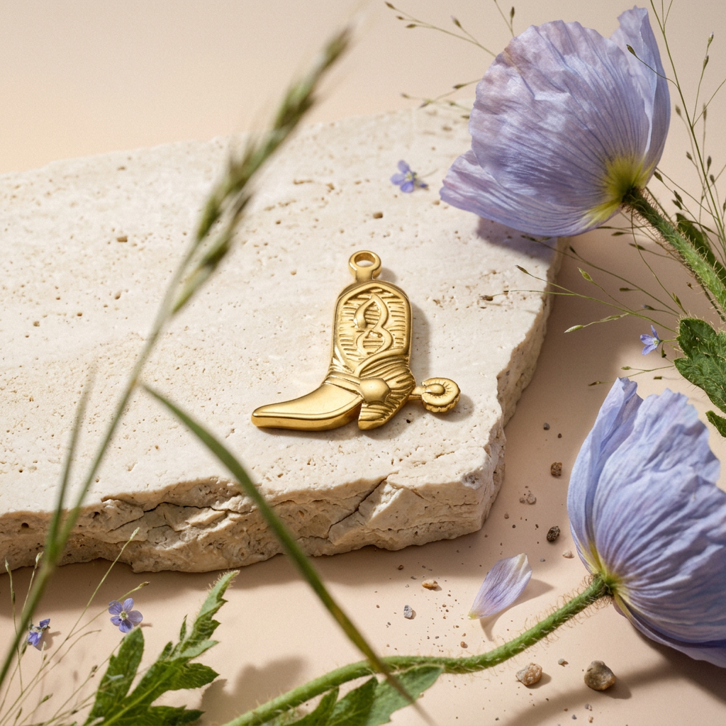 Gaelia Golden Boot Pendant Charm