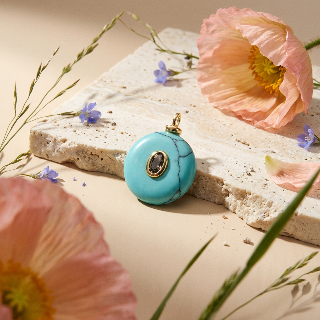 Viora Golden Disc Pendant Charm