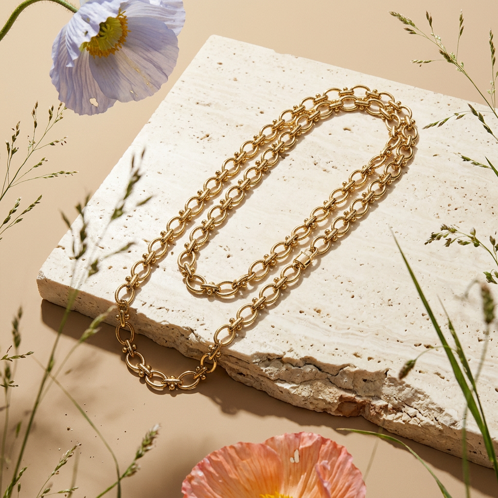 Naevia Golden Link Chain Necklace