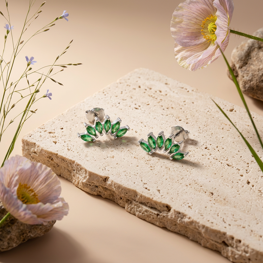 Raelia Silver Cluster Stud Earrings