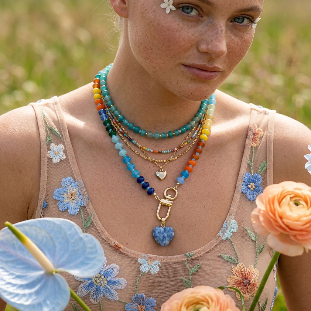 Zaemia Golden Heart Pendant Necklace