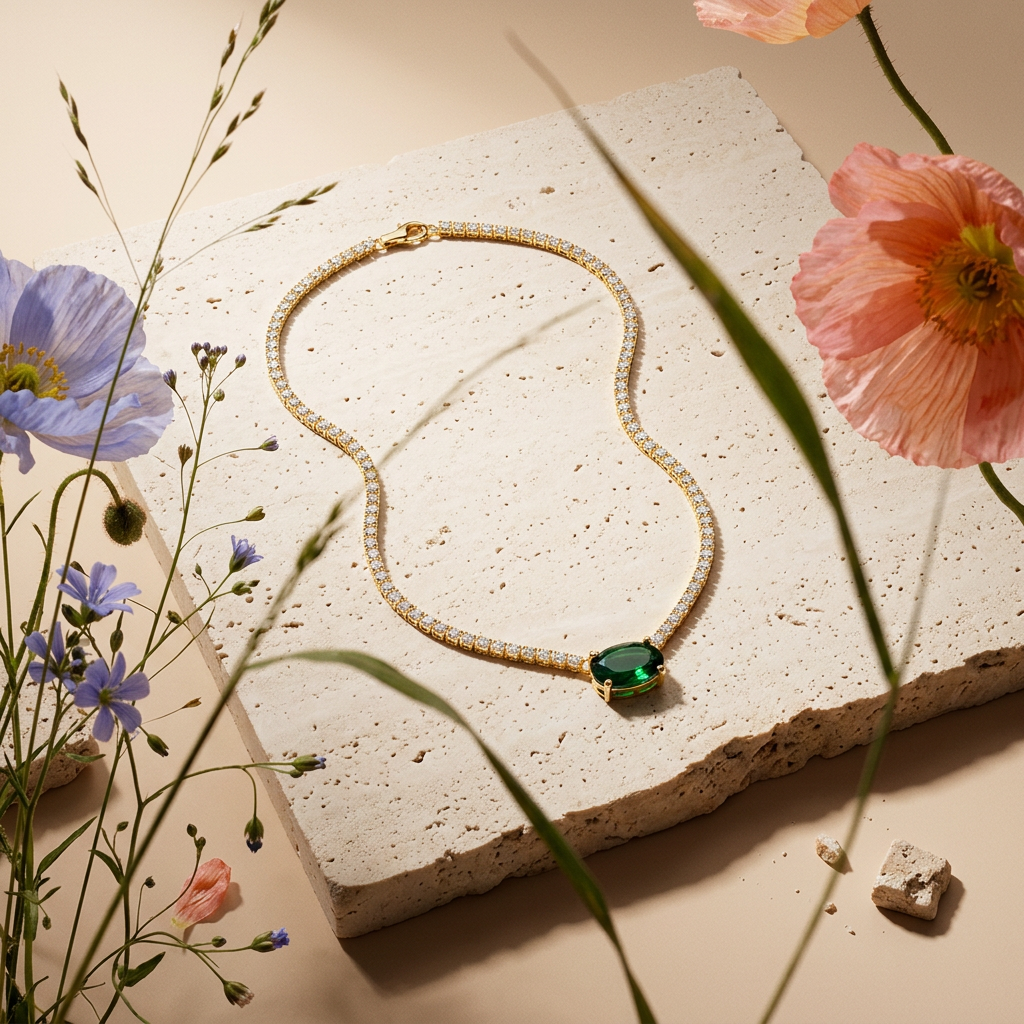 Vealia Golden Oval Pendant Necklace