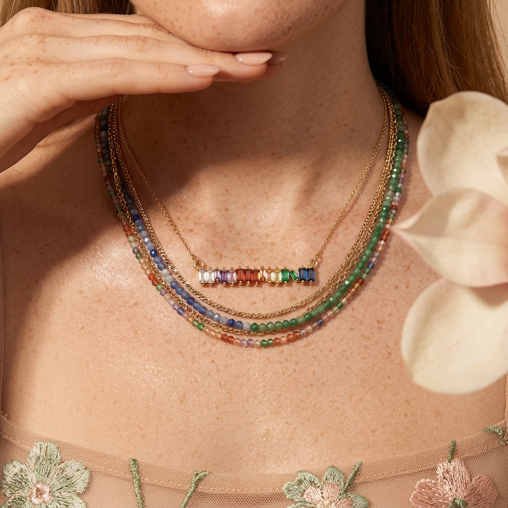 Ziolia Golden Bar Pendant Necklace