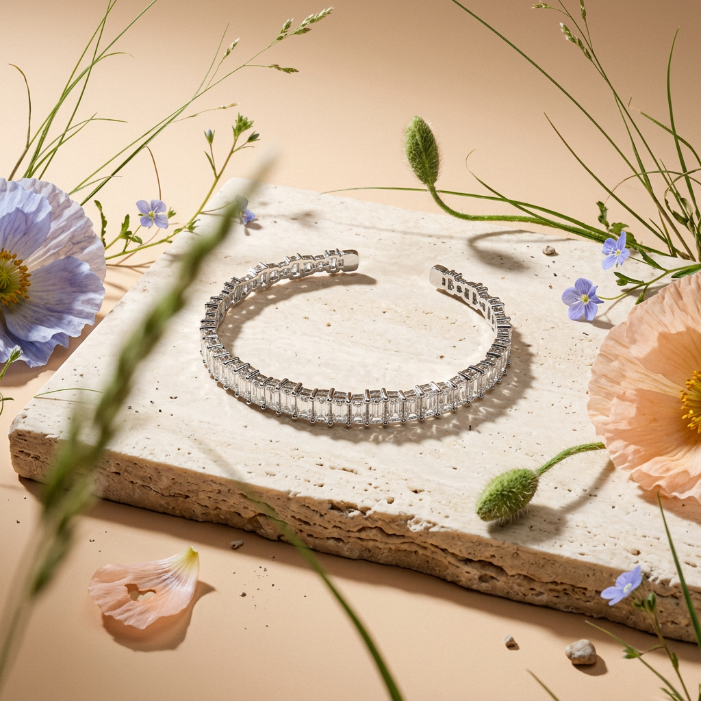 Rionia Silver Bar Cuff Bracelet